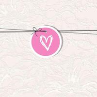 Valentine card with copy space, heart with decorative pink polka dot background vector