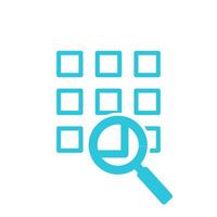 Thumbnail view icon, Retrospetive, picture display gallery image, Zoom icon. Isolated on white background, From blue icon set vector