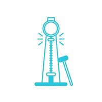 Fun fair strength tester hammer machine icon. Isolated on white background. From blue icon set. vector