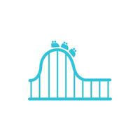 Rollercoaster icon. Isolated on white background. From blue icon set. vector