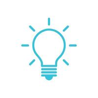 Simple ideas, solving problem icon. Light Bulb. From blue icon set. vector
