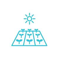Field of prosperous plants icon. Isolated on white background. From blue icon set. vector