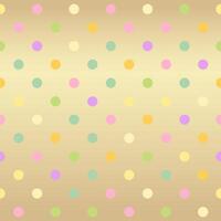 Celebration Polka Dot pattern, colorful dots on golden background, seamless texture vector