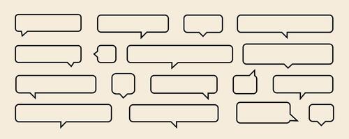 Speech bubbles pack set isolated. Text boxes for chats, web and game. Speech bubbles line icons set in different shape, outline symbol collection. Flat design. illustration. vector