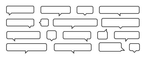 Speech bubbles icon collection. Speech bubbles pack set isolated on a white background. Text boxes for chats, web and game. Speech bubbles line icons set in different shape. illustration vector