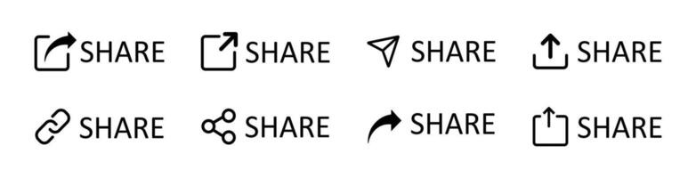Share icon button set. Share icon set isolated on white background. Social media share icon button uses for app and website. illustration. vector
