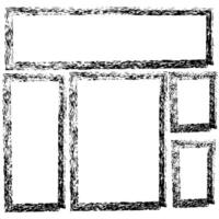 Grunge brush stroke frame set vector