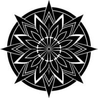 A black and white design with a star in the center vector