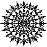 A black and white design with a circular pattern vector