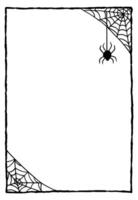 Frame with cobweb. Halloween poster with scary and spooky design. vector