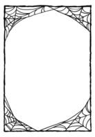Tangled spider web frame. Halloween poster with scary and creepy design. vector