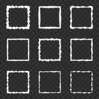 Torn ripped paper square frames border set vector