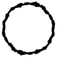 Grunge outline circle frame border isolated vector