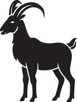 A black Goat Silhouette on white background vector