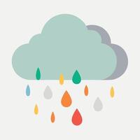 cloud with colourful rain drops vector