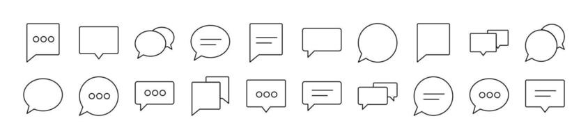 Speech Bubble as Communication and Dialogue Outline Sign Collection. Editable Stroke. Perfect for Infographics, Articles, Books, Flyers, Banners vector