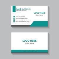 Modern Business Card Template with Green and White Colors vector