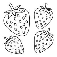 Strawberry Fields Fun and Simple Coloring Page for Kids vector