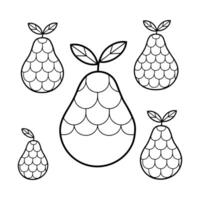 Pear Perfection Easy and Fun Coloring Page for Kids vector