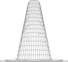 3D illustration of Building in concept vector