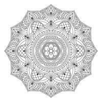 A coloring page with a circular design vector