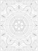 An adult coloring page with a circular design vector