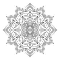 A coloring page with a mandala design vector