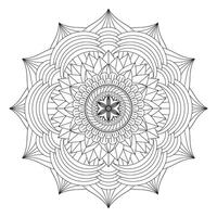 A coloring page with a flower design vector
