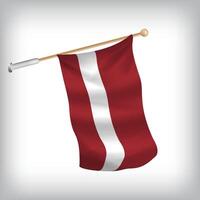 Realistic illustration of Latvia flags waving on the wall. The set is in the collection vector