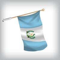 Realistic illustration of Guatemala flags waving on the wall. The set is in the collection vector