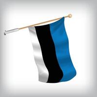 Realistic illustration of Estonia flags waving on the wall. The set is in the collection vector