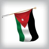 Realistic illustration of Djibouti flags waving on the wall. The set is in the collection vector