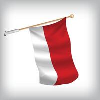Realistic illustration of Indonesia flags waving on the wall. The set is in the collection vector