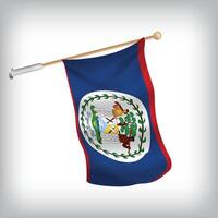 Realistic illustration of Belize flags waving on the wall. The set is in the collection vector