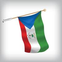Realistic illustration of Equatorial Guinea flags waving on the wall. The set is in the collection vector