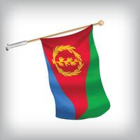 Realistic illustration of Eritrea flags waving on the wall. The set is in the collection vector