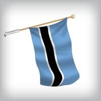 Realistic illustration of Botswana flags waving on the wall. The set is in the collection vector