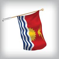 Realistic illustration of Kiribati flags waving on the wall. The set is in the collection vector