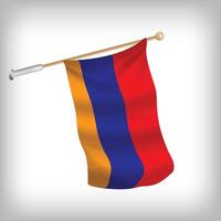 realistic illustration of Armenia flags waving on the wall. The set is in the collection vector