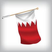 realistic illustration of Bahrain flags waving on the wall. The set is in the collection vector