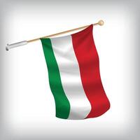 Realistic illustration of Hungary flags waving on the wall. The set is in the collection vector
