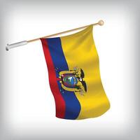 Realistic illustration of Ecuador flags waving on the wall. The set is in the collection vector