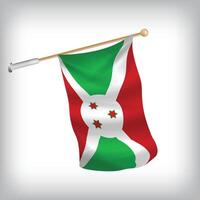 Realistic illustration of Burundi flags waving on the wall. The set is in the collection vector