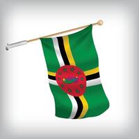 Realistic illustration of Dominica flags waving on the wall. The set is in the collection vector