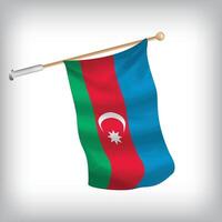 realistic illustration of Azerbaijan flags waving on the wall. The set is in the collection vector