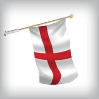 Realistic illustration of England flags waving on the wall. The set is in the collection vector