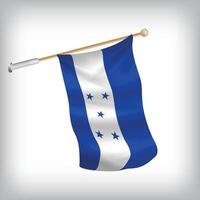 Realistic illustration of Honduras flags waving on the wall. The set is in the collection vector