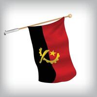 realistic illustration of Angola flags waving on the wall. The set is in the collection vector
