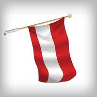 realistic illustration of Austria flags waving on the wall. The set is in the collection vector