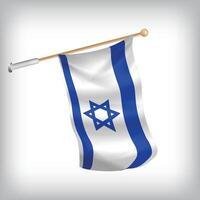 Realistic illustration of Israel flags waving on the wall. The set is in the collection vector